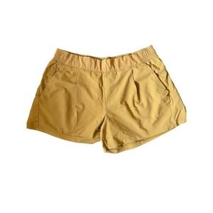 NWOT Athleta Textured Brooklyn Nylon 4" Shorts in Tuscan Gold Size 14